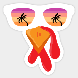 Thanksgiving Turkey Face On Vacation Sticker